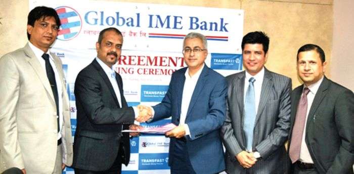 Remittance agreement between Global IME bank and Transfast Worldwide money transfer