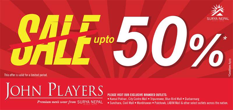 John Players Announces 50 Percent Discount