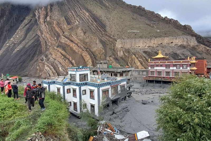 Mustang Floods Sweep away 10 Houses, Police Post and Bridge   