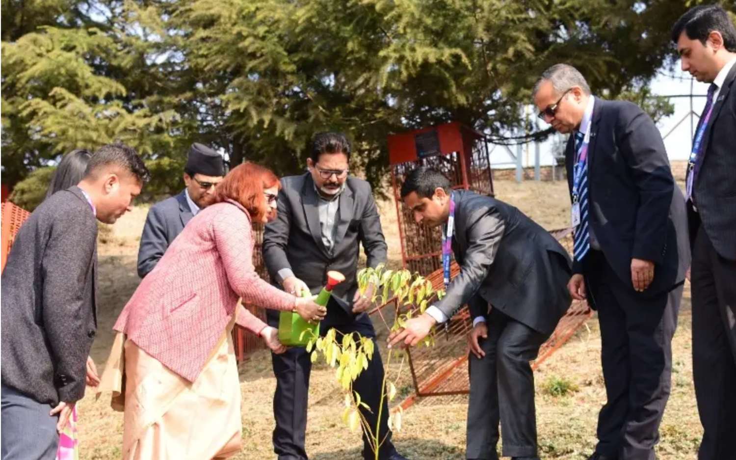 Nepal SBI Bank Plants Trees in Pashupatinath Temple