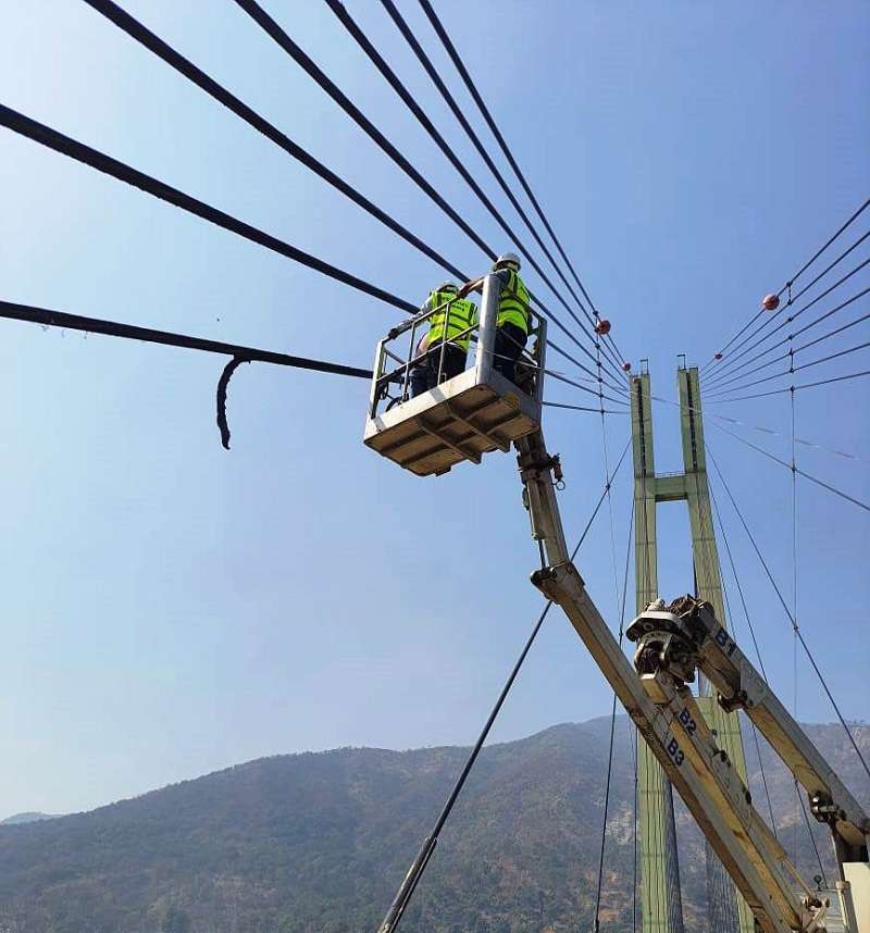 Transportation Halted on Karnali Bridge as Fire Damages 14 Support Wires