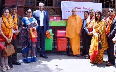 Everest Bank Supports Cleanliness of Temple
