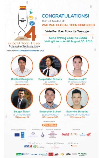 Top 6 Finalists of Wai Wai Glocal Teen Hero 2018 Announced