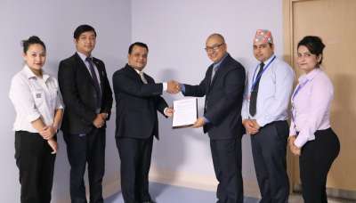 Gandaki Bank signs pact with Medicity Hospital