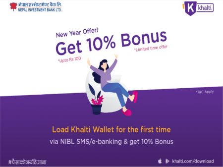 Khalti’s 10 Percent Bonus Offer for NIBL Customers