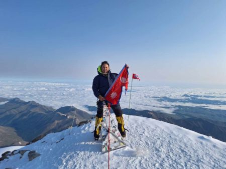 Nepali Mountaineer Prakash Raj Pandey Climbs Europe's Highest Peak, Mount Elbrus