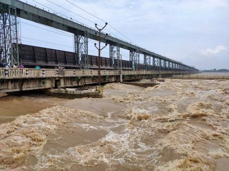 Koshi River’s Water Current Highest in 34 Years, all 56 Sluice Gates Opened   