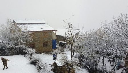 Snowfall in Humla, Mustang   